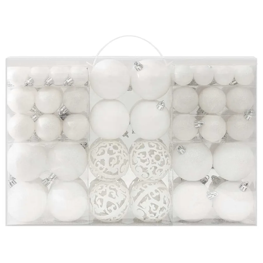 Ensemble de boules de Noël 100 pcs Blanc - 2