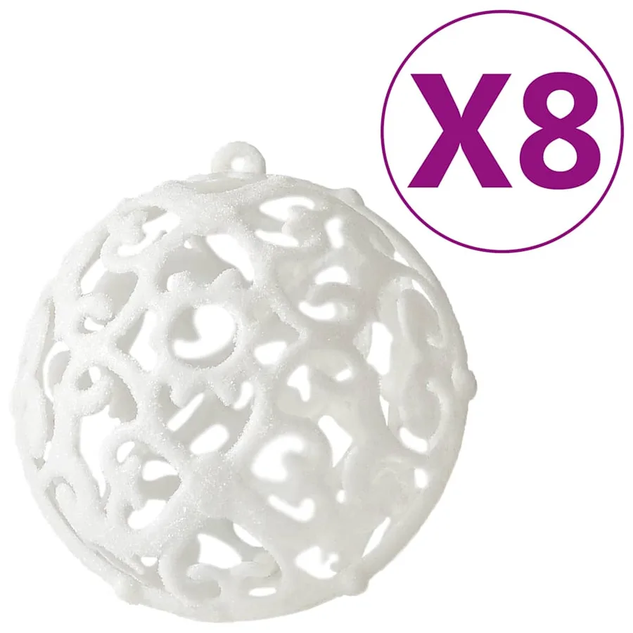 Ensemble de boules de Noël 100 pcs Blanc - 4