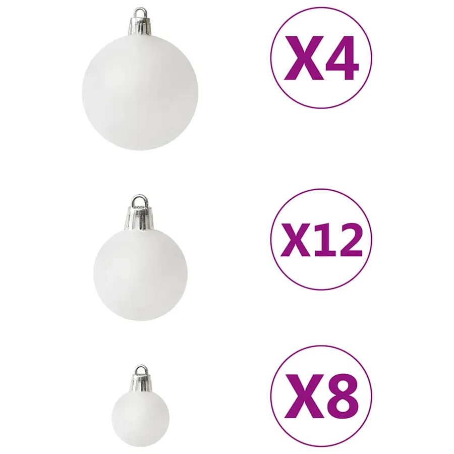 Ensemble de boules de Noël 100 pcs Blanc - 5