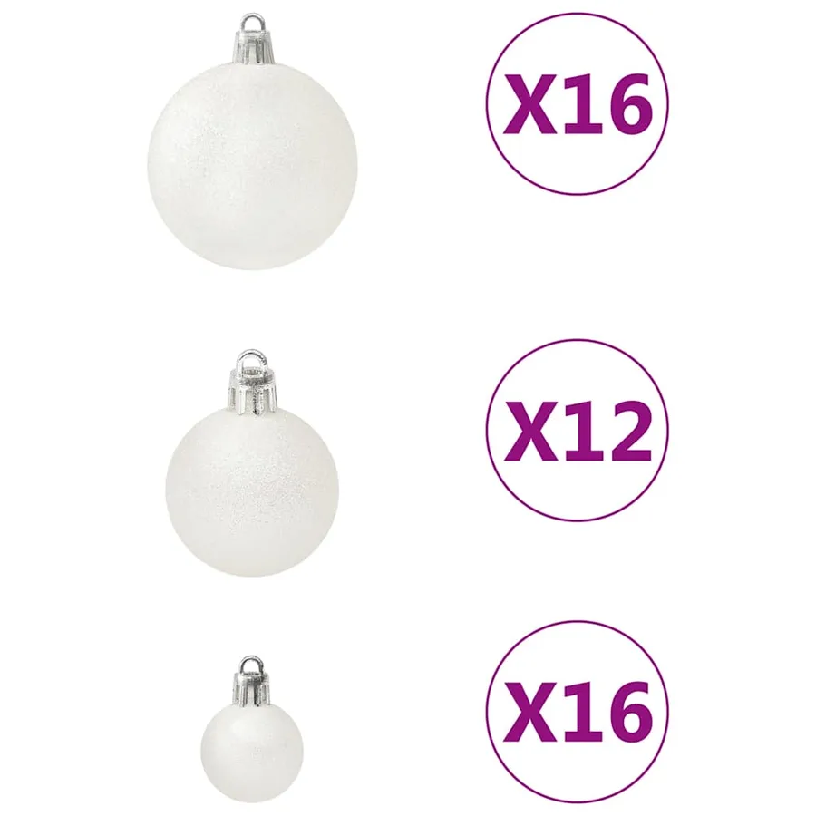 Ensemble de boules de Noël 100 pcs Blanc - 7
