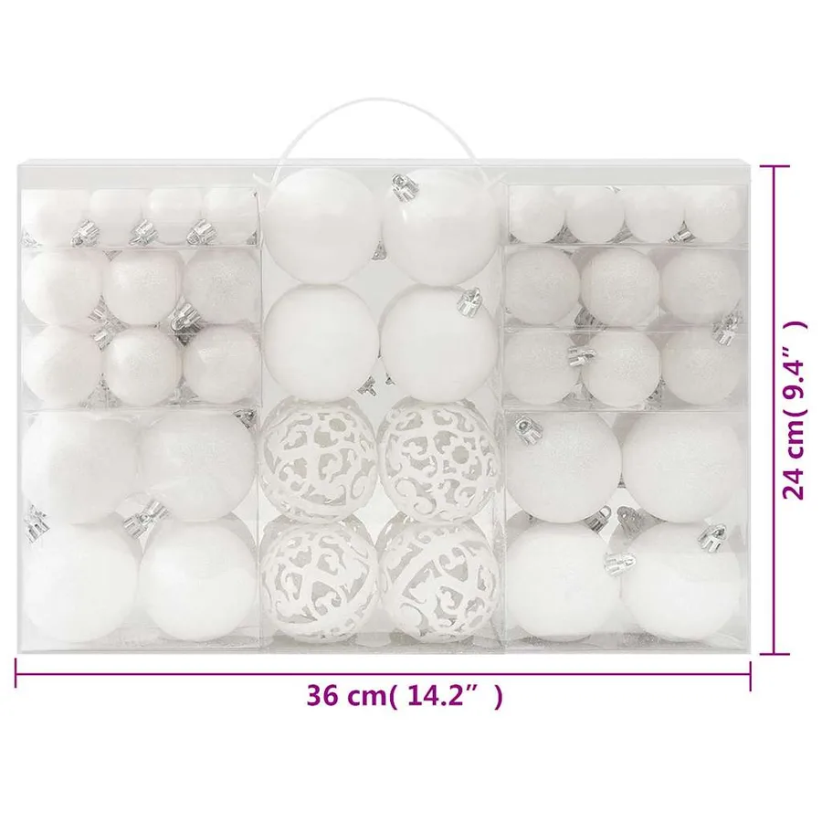 Ensemble de boules de Noël 100 pcs Blanc - 9