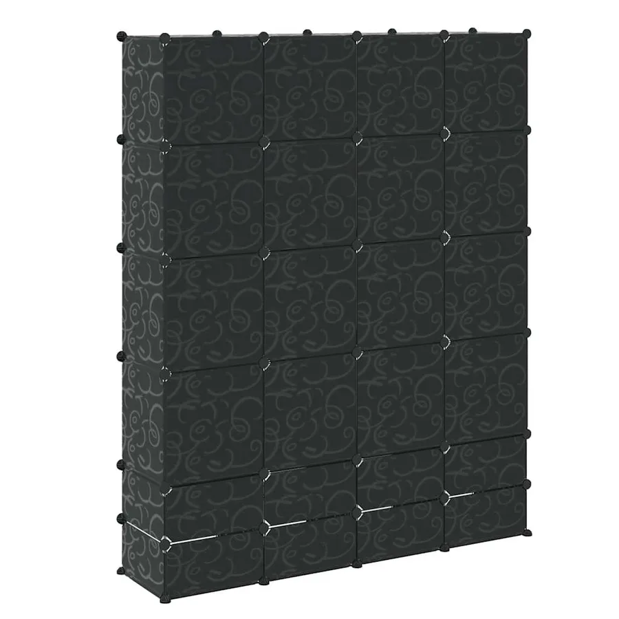 Armoire modulaire 18 compartiments Noir et blanc 37x146x180,5cm - 6