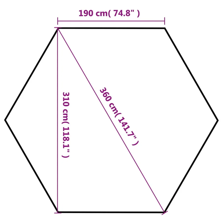 Chapiteau hexagonal et 6 parois latérales 3,6x3,1 m Blanc crème - 11