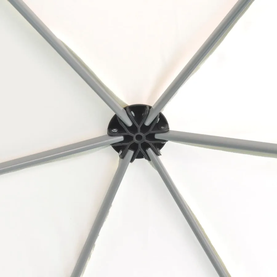 Chapiteau hexagonal et 6 parois latérales 3,6x3,1 m Blanc crème - 6