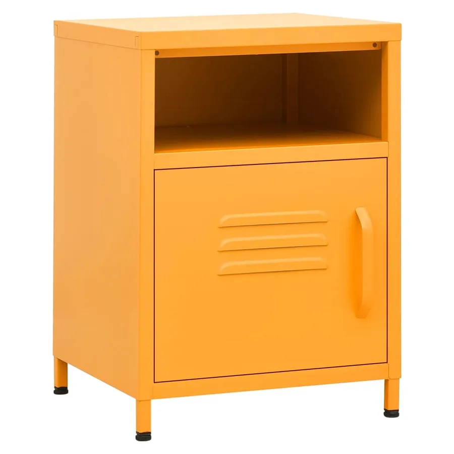 Table de chevet Jaune moutarde 35x35x51 cm Acier - 2
