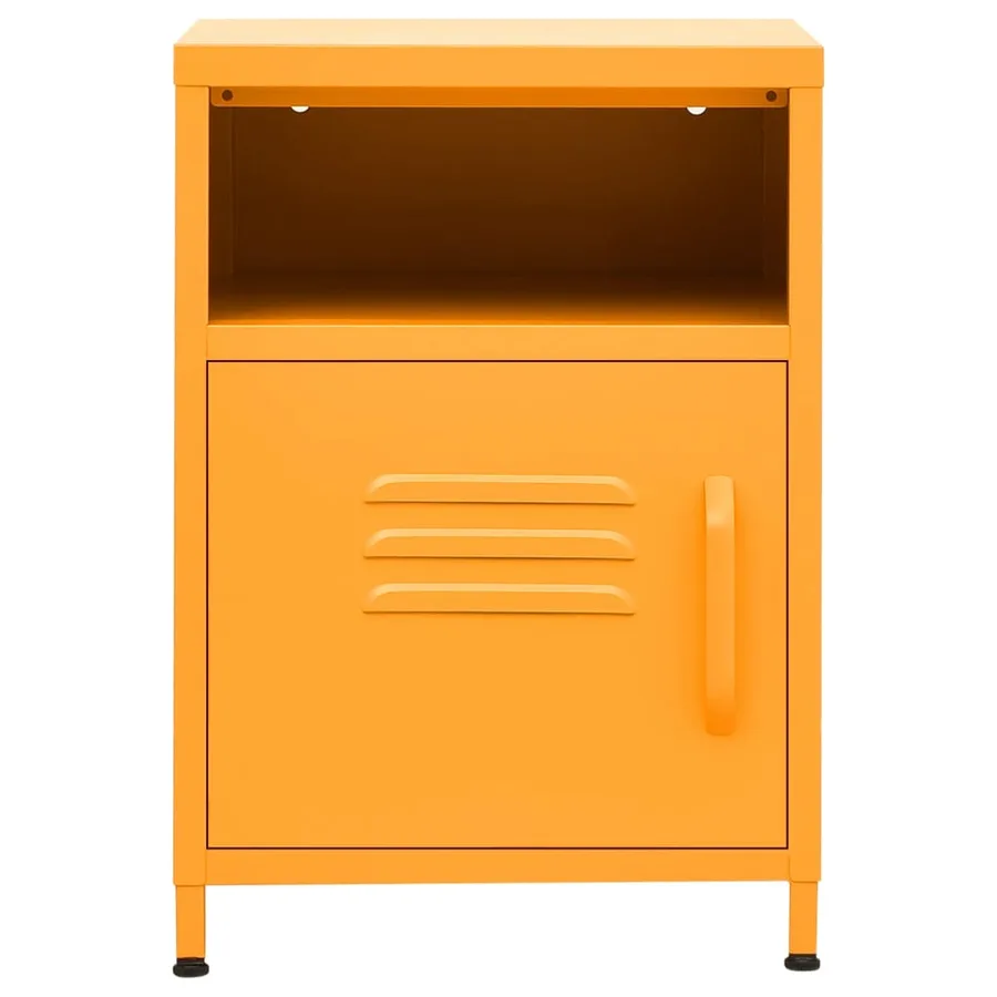 Table de chevet Jaune moutarde 35x35x51 cm Acier - 3