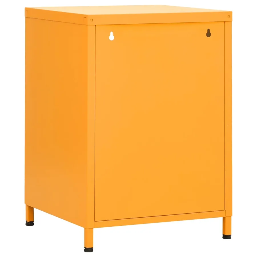 Table de chevet Jaune moutarde 35x35x51 cm Acier - 5