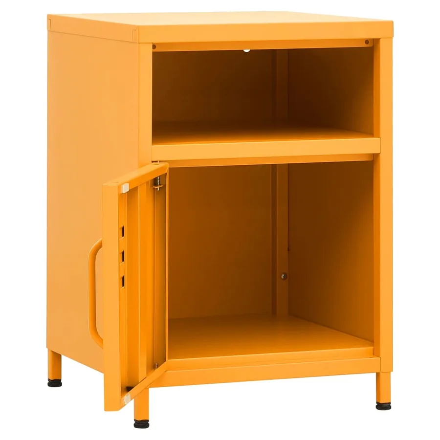 Table de chevet Jaune moutarde 35x35x51 cm Acier - 6