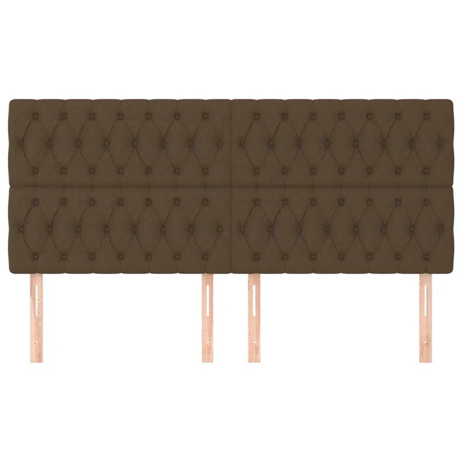 Tête de lit marron foncé 200 x 7 x 118/128 cm Tissu - 3