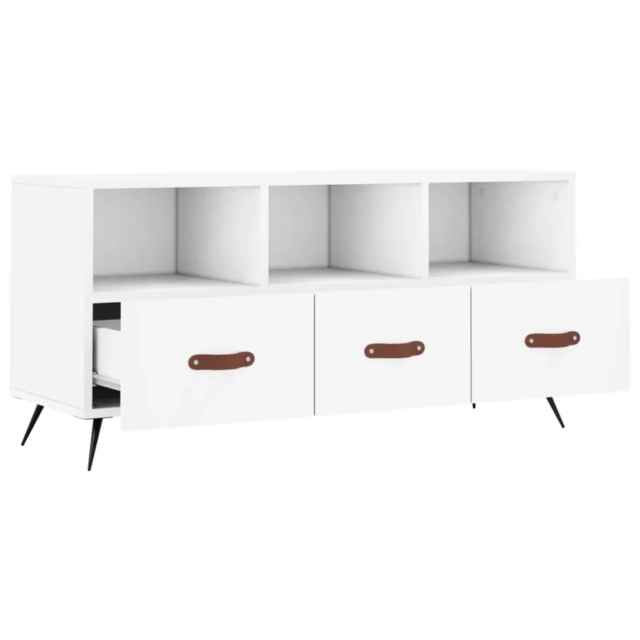 Meuble TV blanc 102x36x50 cm bois d'ingénierie - 6
