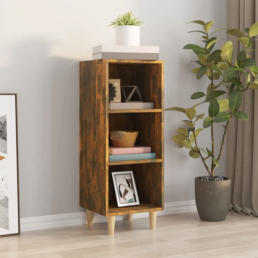 Buffet Chêne fumé 34,5x32,5x90 cm Bois d'ingénierie