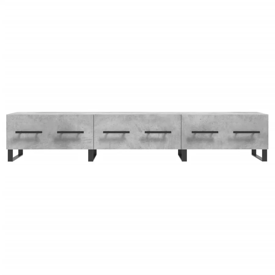 Meuble TV gris béton 150x36x30 cm bois d'ingénierie - 5