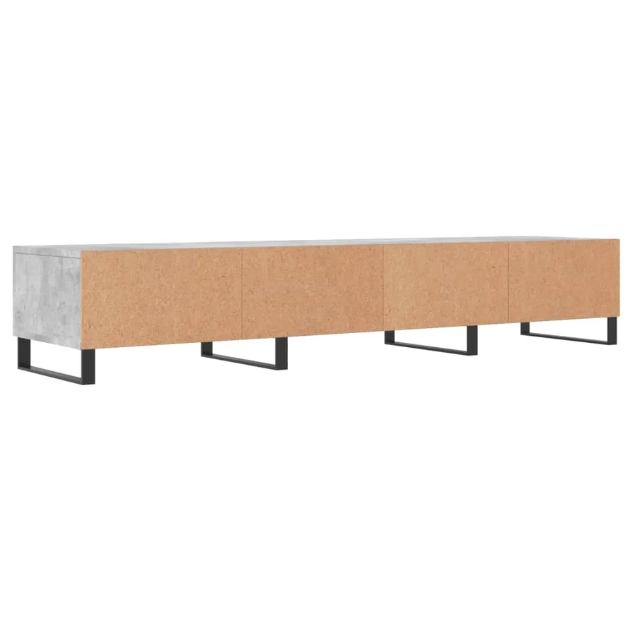 Meuble TV gris béton 150x36x30 cm bois d'ingénierie - 8
