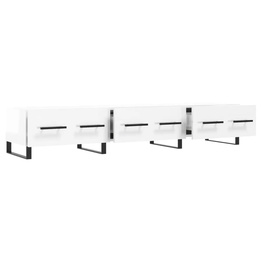 Meuble TV blanc brillant 150x36x30 cm bois d'ingénierie - 6