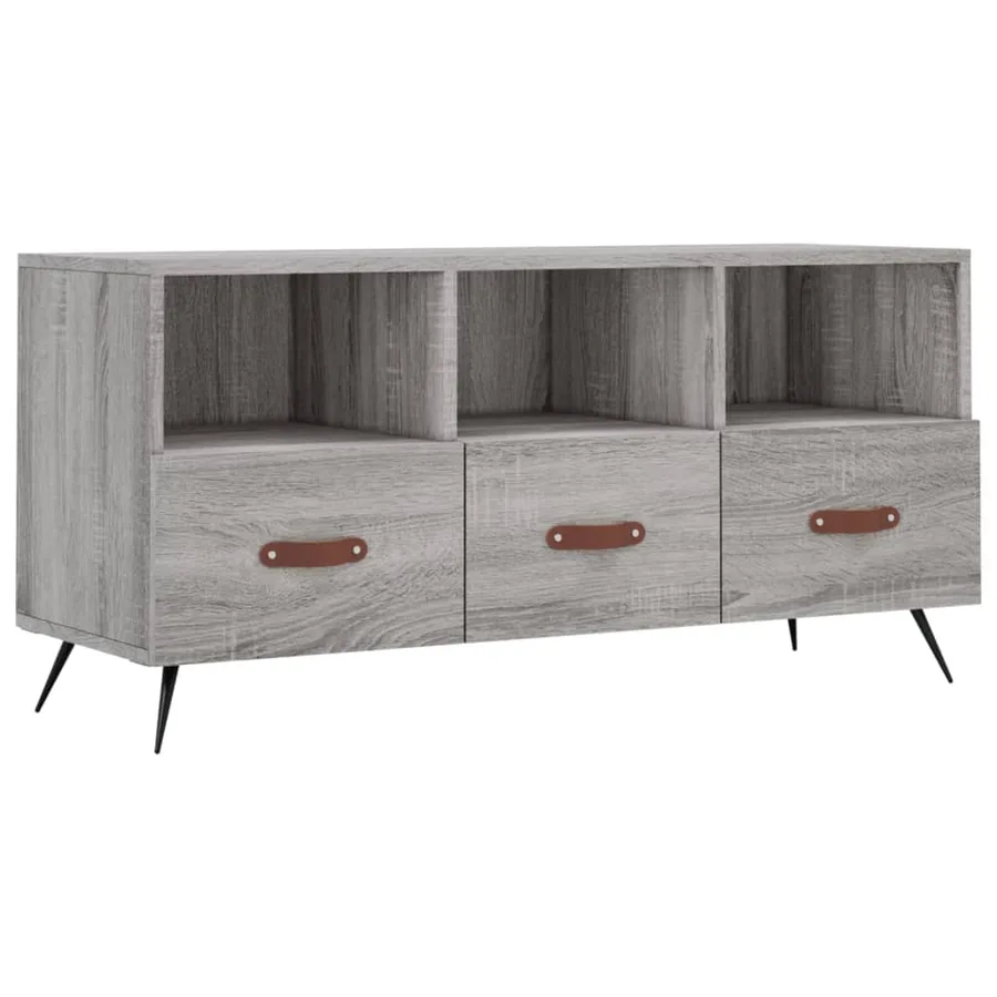 Meuble TV sonoma gris 102x36x50 cm bois d'ingénierie - 2
