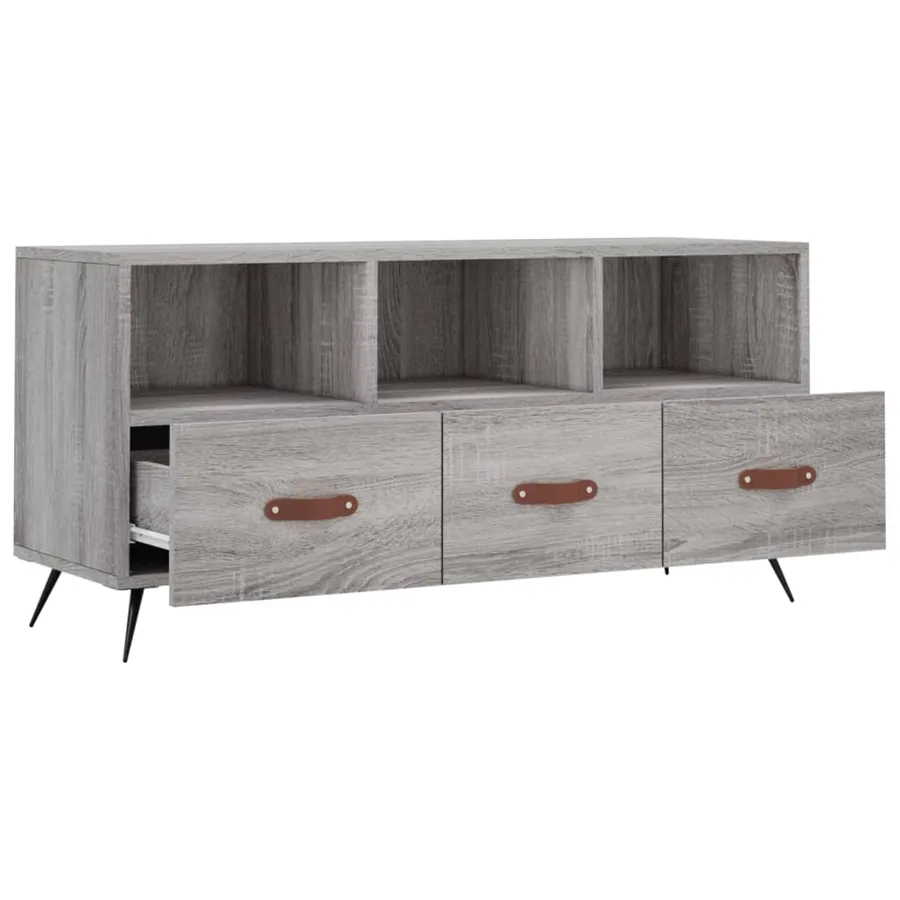 Meuble TV sonoma gris 102x36x50 cm bois d'ingénierie - 6