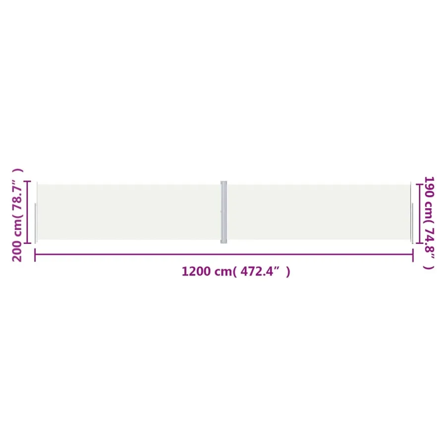 Auvent latéral rétractable Crème 200x1200 cm - 8