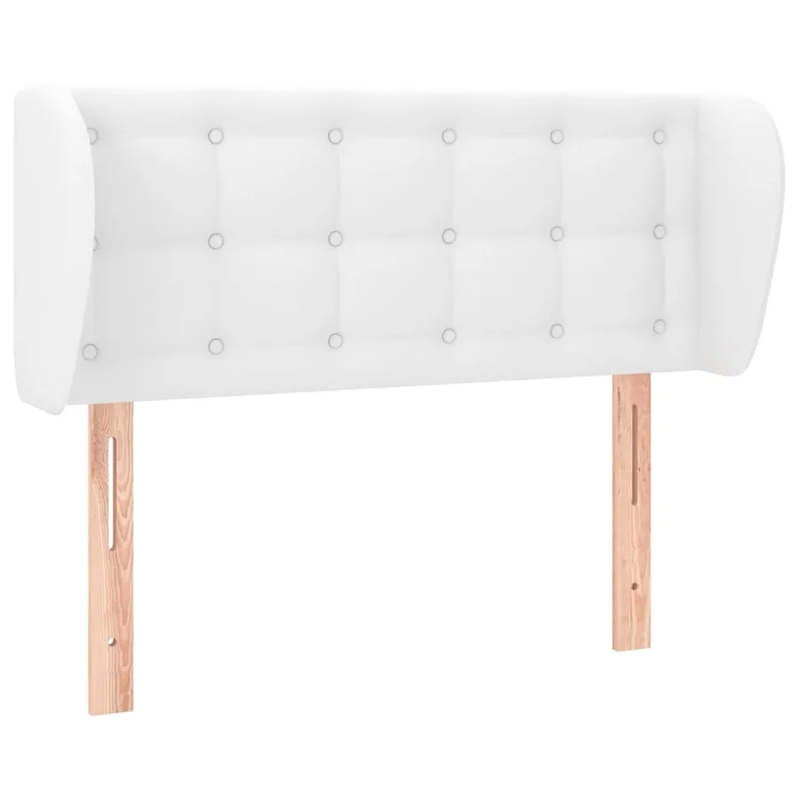 Tête de lit avec oreilles Blanc 103x23x78/88 cm Similicuir - 2