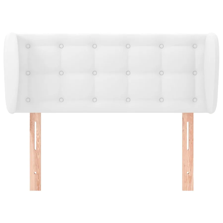 Tête de lit avec oreilles Blanc 103x23x78/88 cm Similicuir - 3