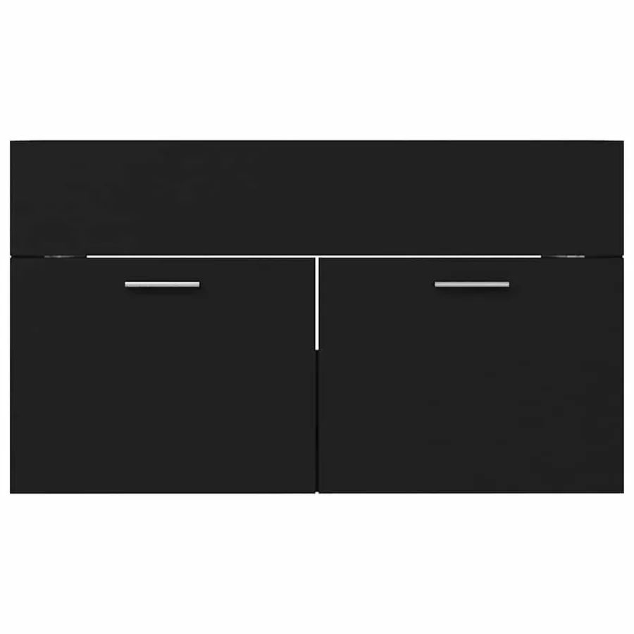 Armoire d'évier Noir 80x38,5x46 cm Bois d’ingénierie - 5