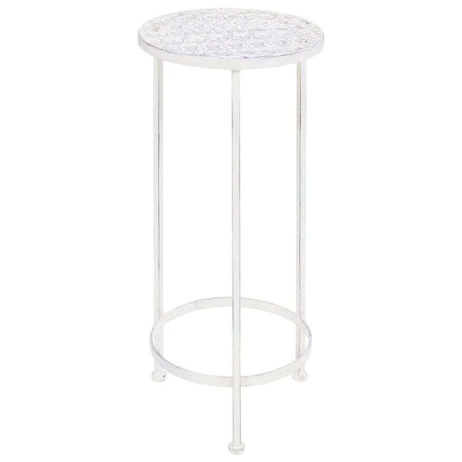 Support de plantes 3 pcs Style vintage Métal Blanc antique - 2