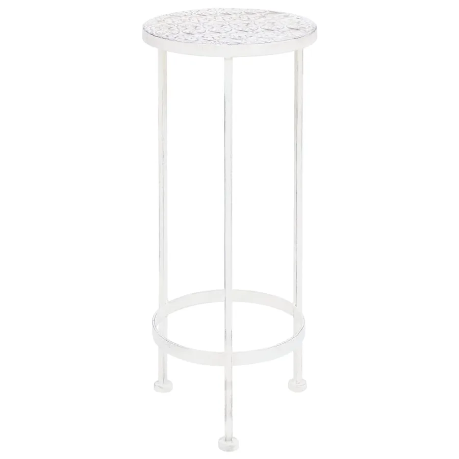 Support de plantes 3 pcs Style vintage Métal Blanc antique - 3