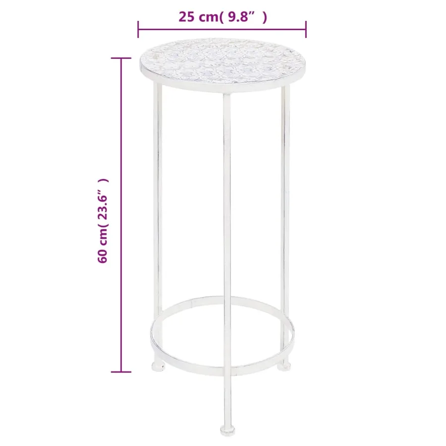 Support de plantes 3 pcs Style vintage Métal Blanc antique - 9