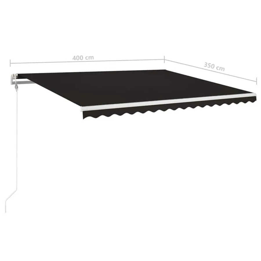 Auvent automatique capteur de vent et LED 400x350 cm Anthracite - 8