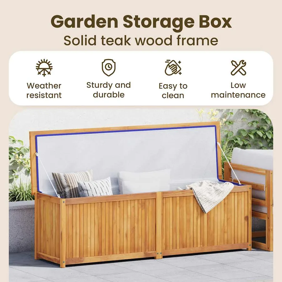 Boîte de jardin 175x50x55 cm Bois massif de teck - 11