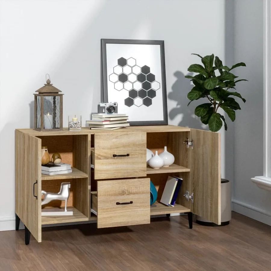 Buffet chêne sonoma 100x36x60 cm bois d'ingénierie - 3