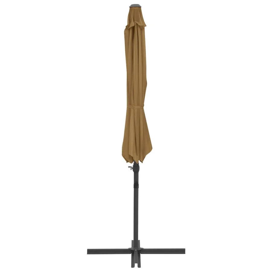 Parasol de jardin avec base portable taupe - 5