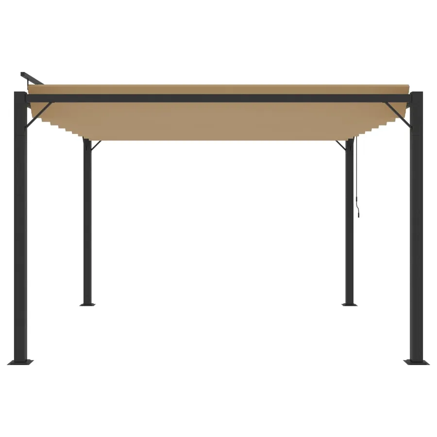 Tonnelle avec toit à persienne 3x3 m Taupe Tissu et aluminium - 5