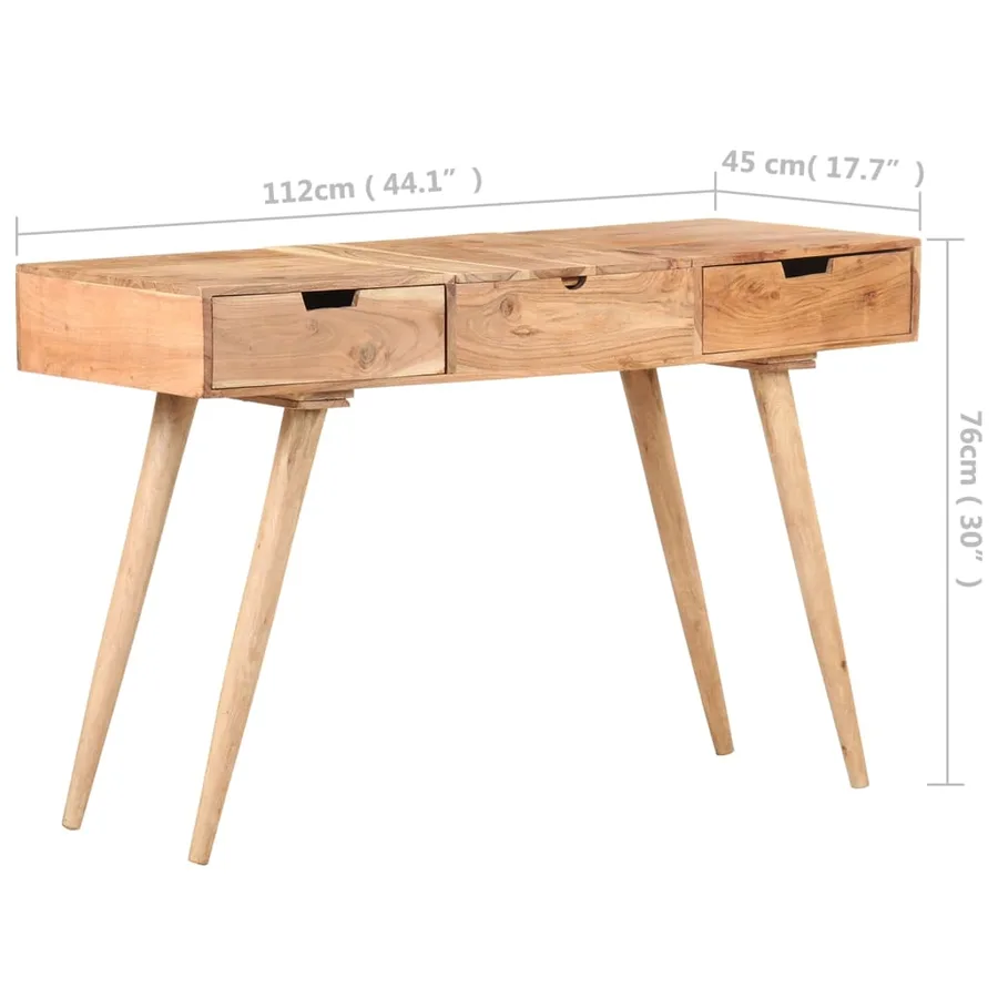 Coiffeuse avec miroir 112x45x76 cm Bois d'acacia massif - 9