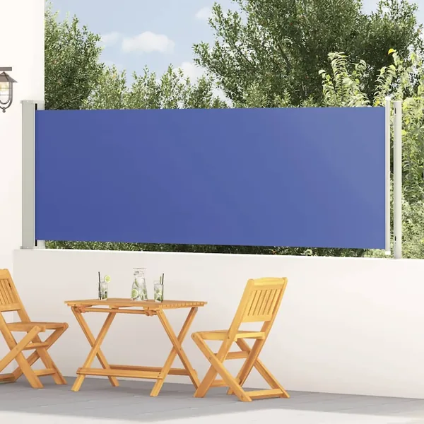 Auvent latéral rétractable de patio 117x600 cm Bleu