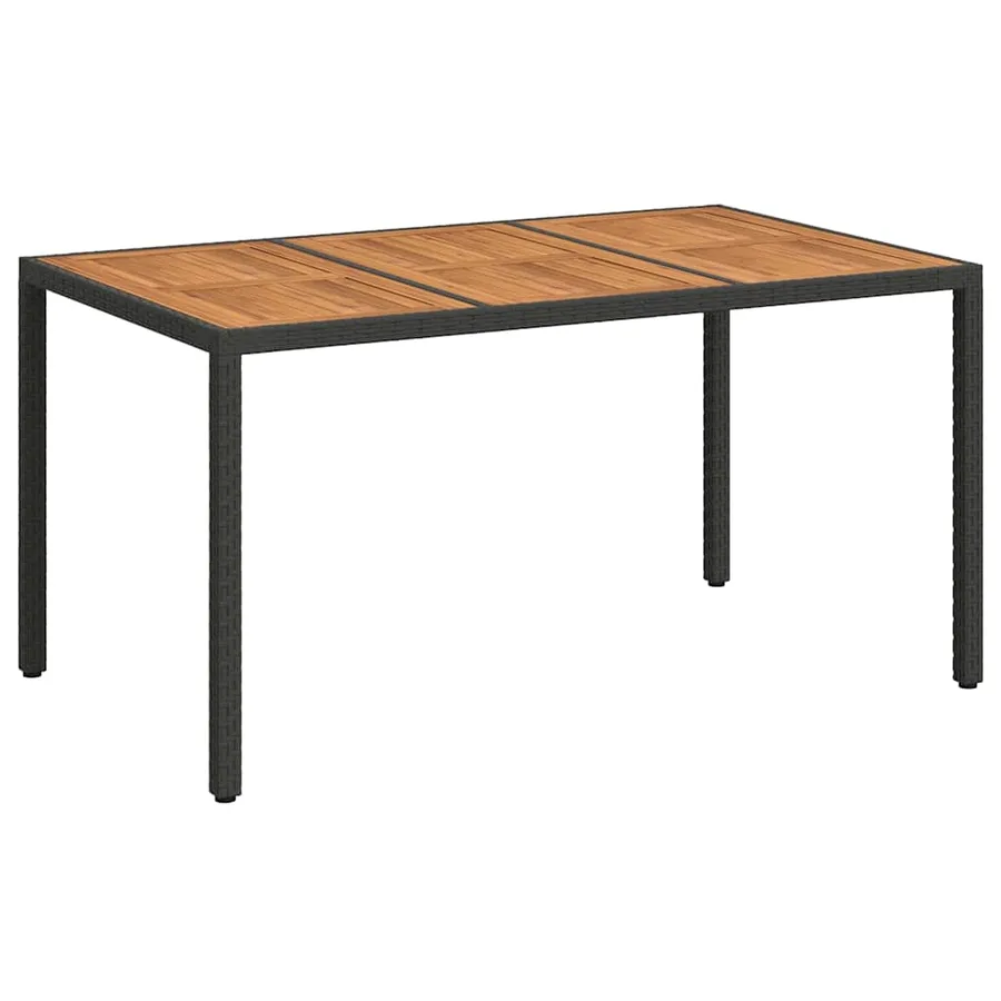 Table de Jardin Noir 150 x 90 x 75 cm polyrotin - 2