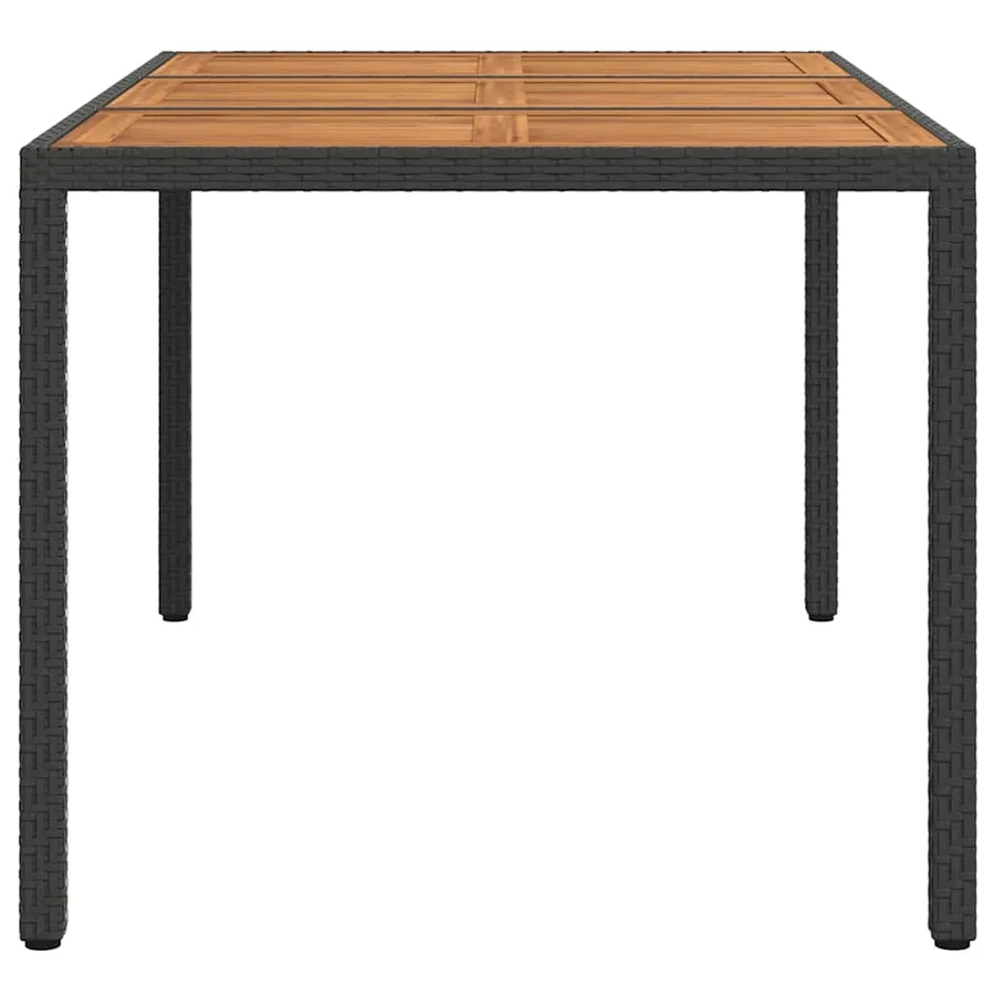 Table de Jardin Noir 150 x 90 x 75 cm polyrotin - 4