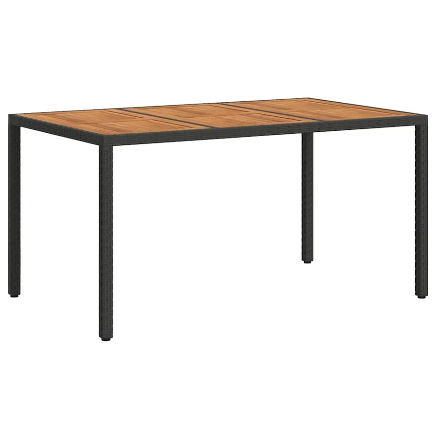 Table de Jardin Noir 150 x 90 x 75 cm polyrotin - 5