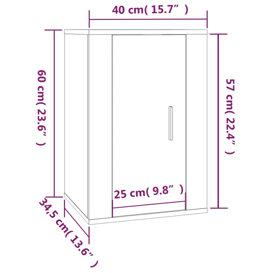 Meubles TV muraux 2 pcs Chêne sonoma 40x34,5x60 cm - 12