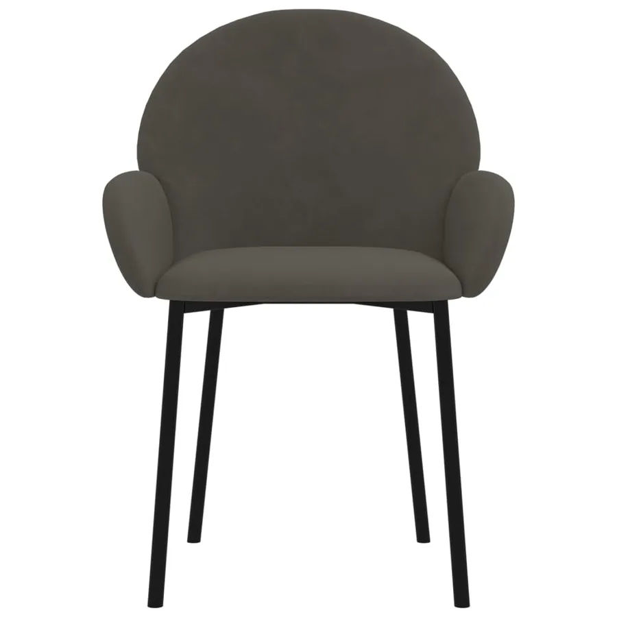 Chaises à manger lot de 2 Gris foncé Velours - 4