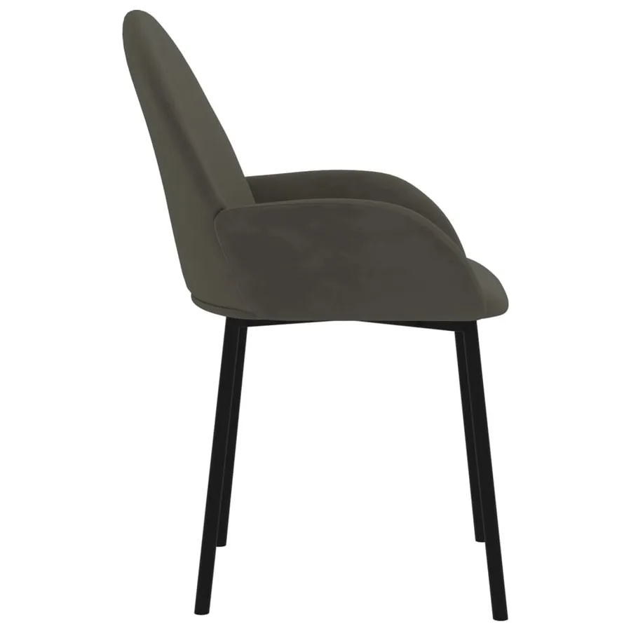 Chaises à manger lot de 2 Gris foncé Velours - 5