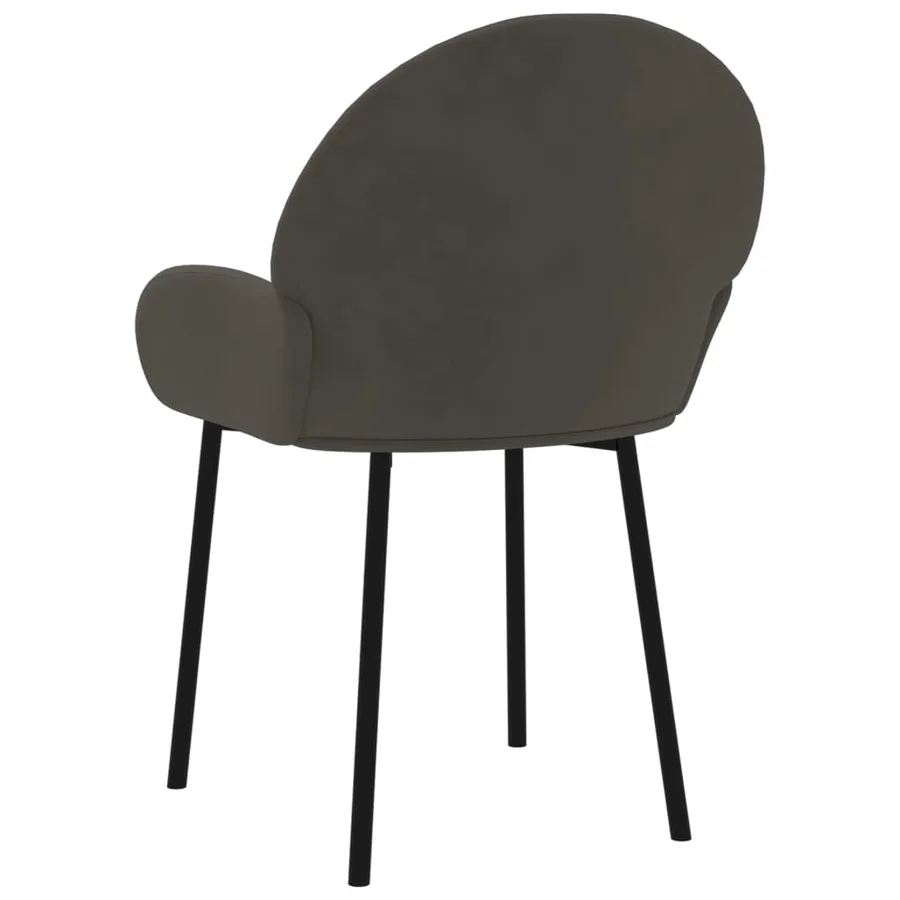 Chaises à manger lot de 2 Gris foncé Velours - 6