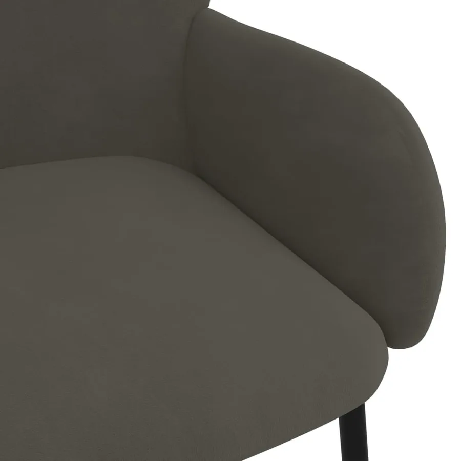 Chaises à manger lot de 2 Gris foncé Velours - 7