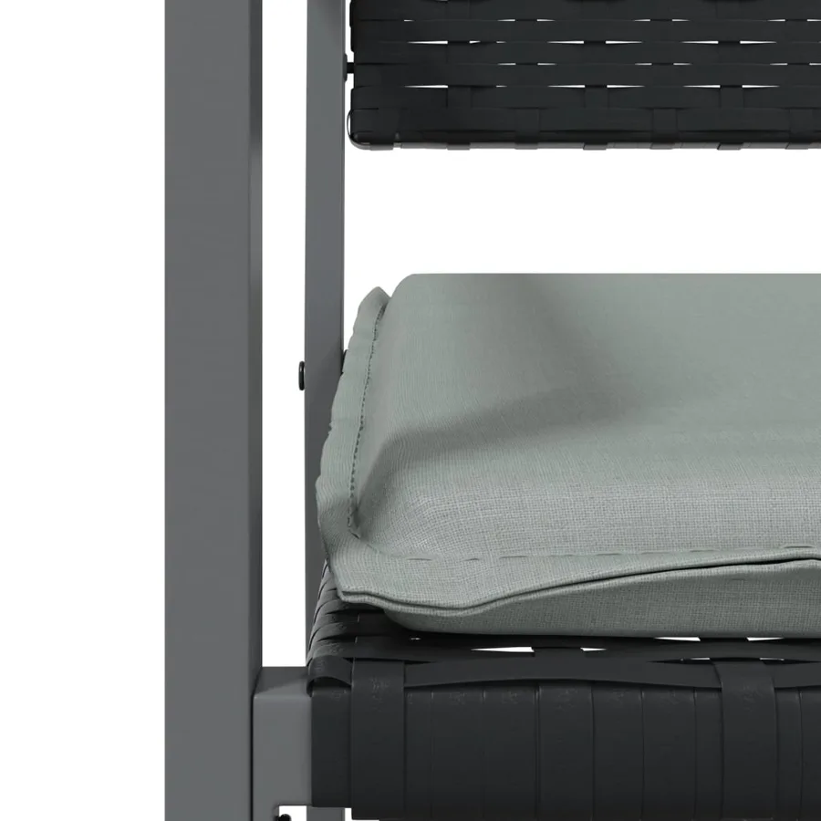 Ensemble à manger de jardin 5 pcs coussins résine tressée acier - 7