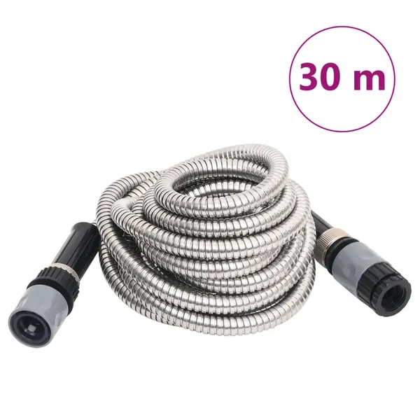 Tuyau d'arrosage buse de pulvérisation argenté 0,6" 30 m inox