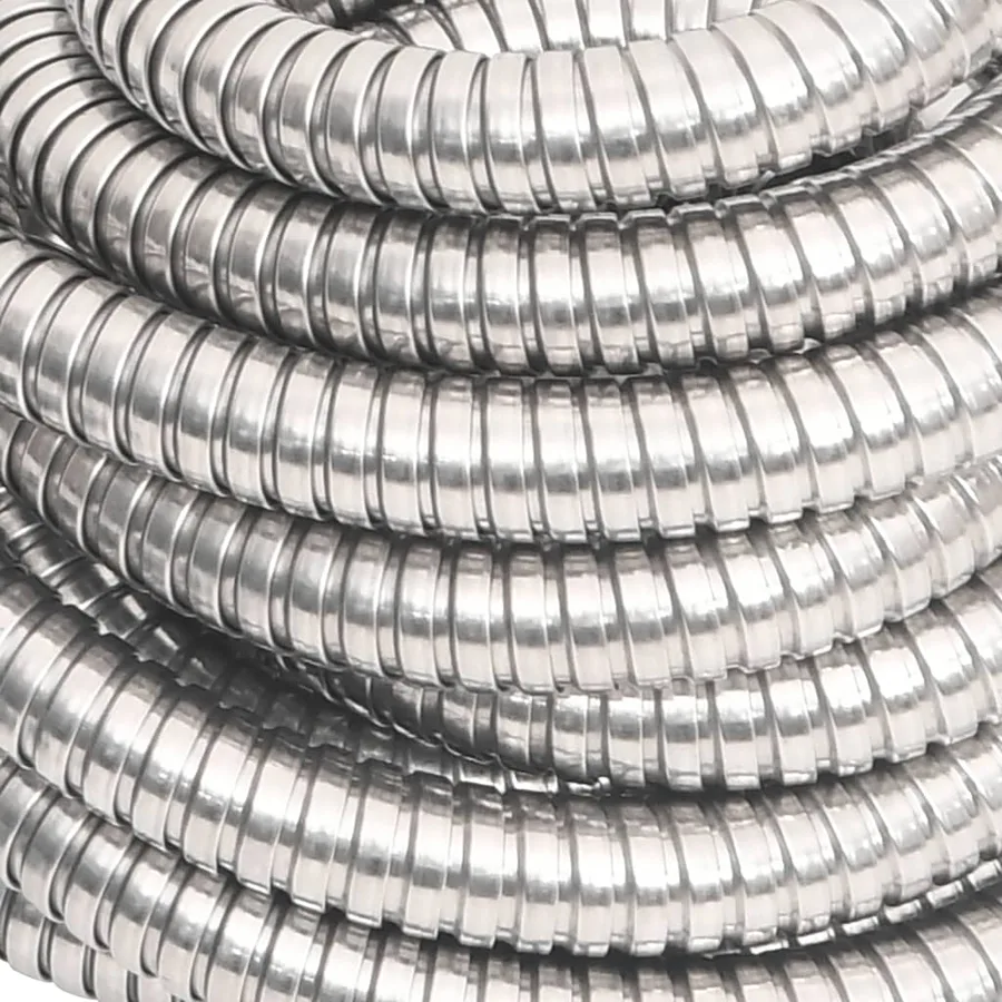 Tuyau d'arrosage buse de pulvérisation argenté 0,6" 30 m inox - 6