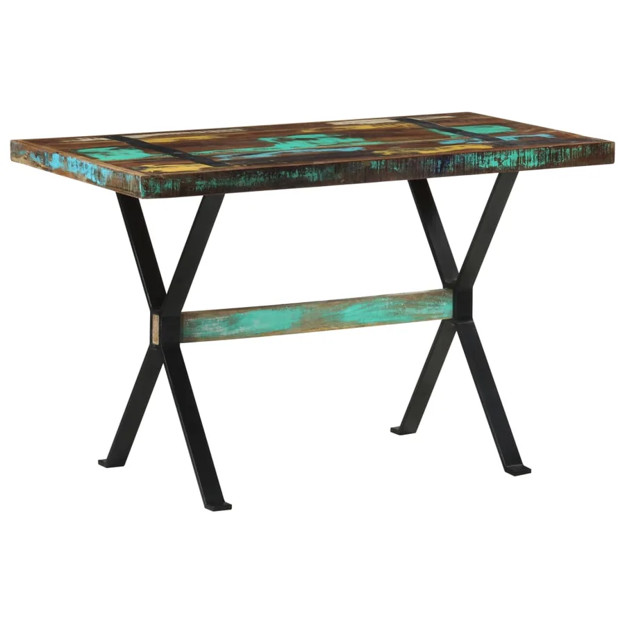 Table à manger 120x60x76 cm Bois de récupération massif - 8