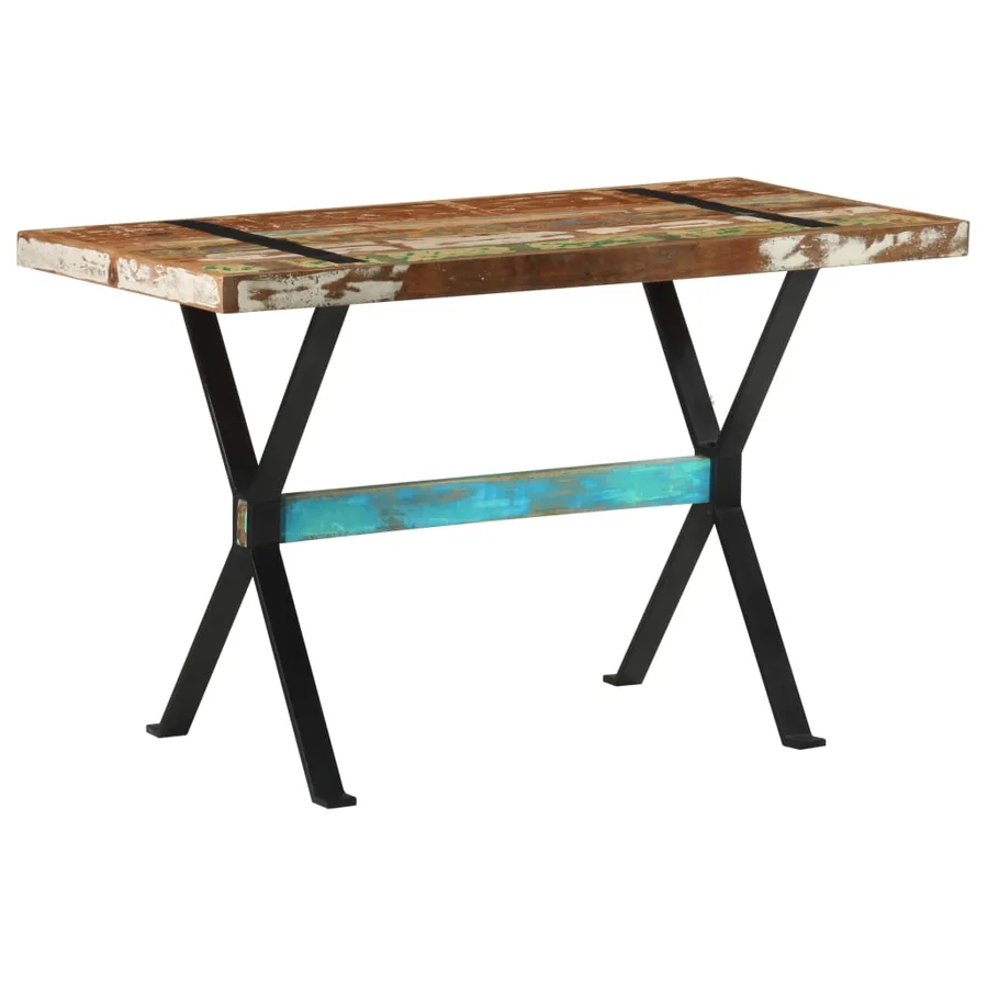 Table à manger 120x60x76 cm Bois de récupération massif - 9