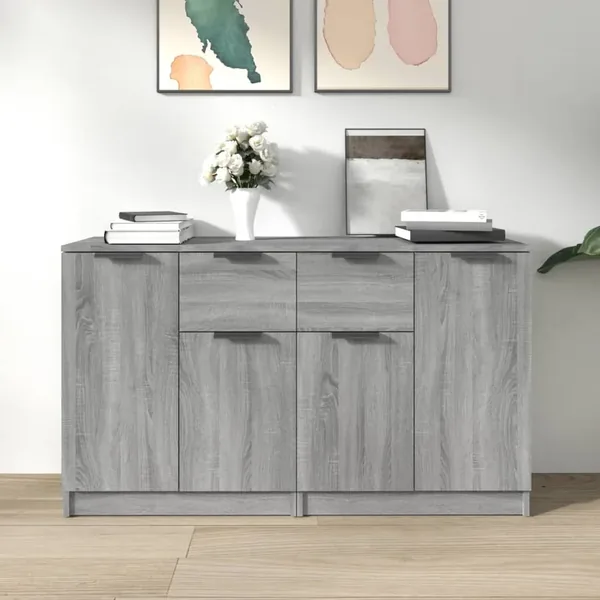 Buffets 2 pcs Sonoma gris 60x30x70 cm Bois d'ingénierie