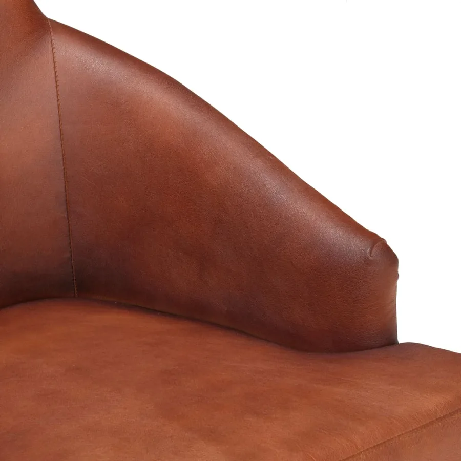 Chaises à manger lot de 4 marron cuir de chèvre véritable - 6