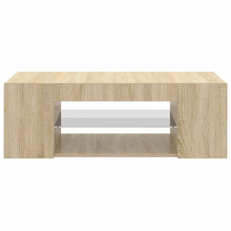 Meuble TV avec lumières LED chêne sonoma 90x39x30 cm - 4